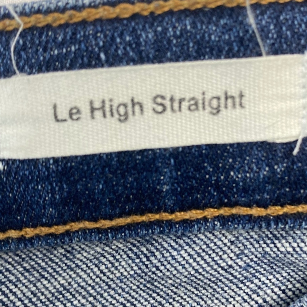 FRAME 'Le High Straight' High Rise Staggered Hem Jeans in Carroll Wash Size 28 - Picture 8 of 10